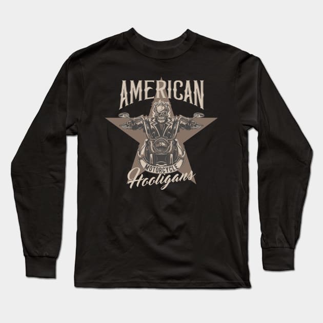 American motocycle Long Sleeve T-Shirt by Design by Nara